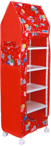 LOOKNSNAP Baby 6 Shelve Unbreakable Material PVC Collapsible Wardrobe