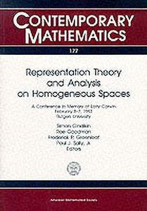 Representation Theory and Analysis on Homogeneous Spaces: Buy ...