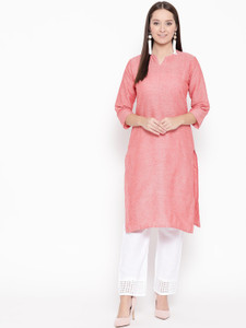 Vastraa Fusion Women Solid Straight Kurta
