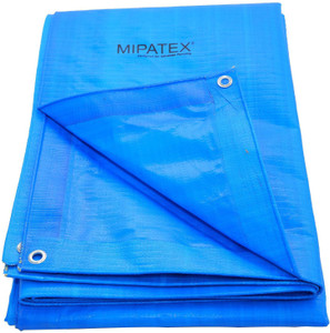 Mipatex Tarpaulin Sheet Waterproof Heavy Duty 9ft x 6ft-150 GSM Plastic Cover (Blue) Tent - For Multipurpose Plastic Cover for Truck, Roof, Rain, Outdoor or Sun, Poly Tarp with Aluminium Eyelets every 3 feet