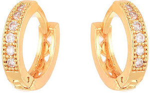 ZENEME Zeneme Fancy Drop Gold Plated Bali Earrings Alloy Huggie Earring