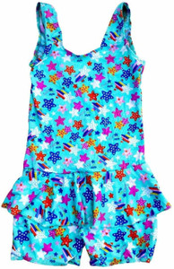 Drauss SWIMMING COSTUME FOR GIRLS MULTICOLOUR PRINTED STRETCHABLE FABRIC (Colour and print as per availability) Printed Girls Swimsuit