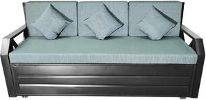 ROYAL METAL FURNITURE Queen Size 3 Seater Double Metal Pull Out Sofa Cum Bed