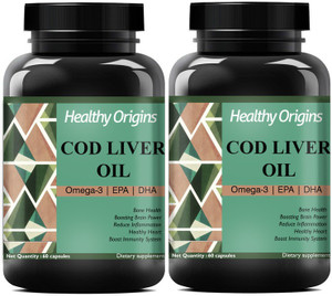 Healthy Origins Cod Liver Oil Capsules | for Immunity (Pack Of 2) Ultra