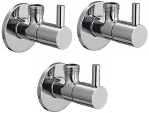 फ्लॉयड FLY Angle Cock Square with Wall Flange/ Angular Stop Cock Wash Basin Tap Angle Valve for Bathroom Geyser Tap|3PC एंगल कॉक नल