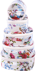 Meher Rose Printed Set of 5 Pcs Toiletry Shaving Makeup Bindi Bangle Socks Hanky Storage storage organizer Vanity Box (Multicolor) Cosmetic Box, Vanity Box