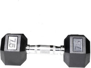 YDV GVR 1Best Quality (7.5KG*1) Rubber Coated Hexagonal Single Dumbbell 45 Fixed Weight Dumbbell