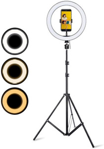 Webilla 10 Inch Ring Light With Tripod Stand In 3 Modes Adjustable Light Dimmable Light For smartphone With Phone Holder For Youtube Tik tok Video Live Photo Studio make up Ring Flash