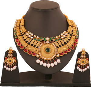 TOUCHSTONE Alloy Gold-plated Gold Jewellery Set