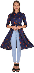Avlin Women Printed Frontslit Kurta