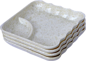 गूफी OFF WHITE MARBEL DIP CHIP 4 चिप और डिप ट्रे
