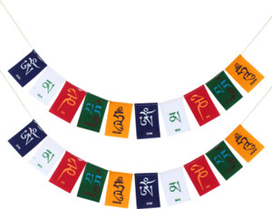 PARTY MIDLINKERZ Tibetian Buddhist Prayer Flags for Car and Bike (Combo Pack) Rectangle Car Window Flag