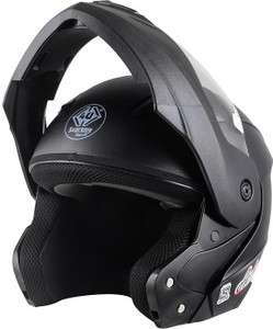 4U SUPREME Aester Flip-up Full Face ISI Marked 100% ABS with Unbreakable Visor Bike Helmet Motorbike Helmet