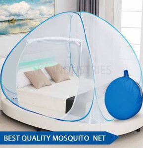 Aetrius Polyester Adults Washable Polyester Adults Blue Mosquito Net Polyester Adults Net King Size Double bed Mosquito Net Mosquito Net (Blue, White) Mosquito Net