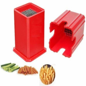 ZARALAKIN Potato Chipser Plastic French Fries Cutter, Red Potato Grater & Slicer