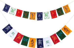 PARTY MIDLINKERZ Tibetian Buddhist Prayer Flags for Car and Bike (Combo Pack) Rectangle Car Window Flag