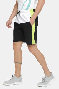 MANIAC Color Block Men Black, White Regular Shorts