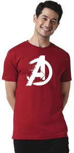 dreamkarts Printed Men Round Neck Maroon T-Shirt