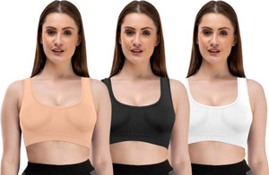 Mysha Air Sports Bra Pack of 3 Women Sports Non Padded Bra