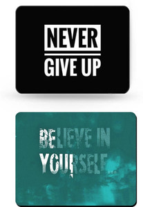 SMULY MOUSEPAD COMBO PACK OF 2 ( NEVER GIVE UP AND BELIVE IN YOURSELF Non Slip Base Mousepad