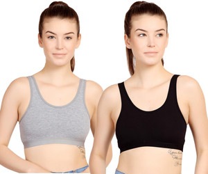 STOGBULL Cotton Lycra Sports Bra Combo pack of 2 for Gym Yoga Exercise Running Workout Women Sports Non Padded Bra