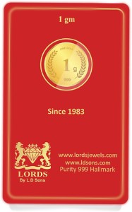 l.D.SONS Gold Coin 1 Gram 24 (999) K 1 g Gold Coin