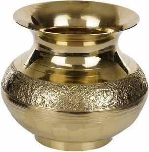 Rudram Brass Kalash LOTA Brass Kalash (Height: 4.5 inch, Gold) Brass Kalash