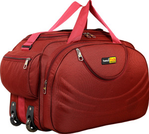 TRAVELX BY XERUS (Expandable) 60 Liters Unisex High Density Polyester Material waterproof Travel Duffel Trolley Bag with two wheels, long adjustable shoulder strap Duffel With Wheels (Strolley)