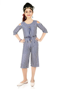 Gkidz Striped Girls Jumpsuit