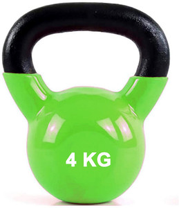 GRIFFIN Fitness cast iron kettle bell 4 kg Green color for gym workout Green Kettlebell, Indian Clubs