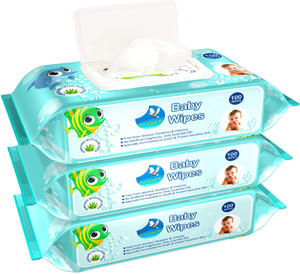 GLIDER Baby Wipes|100 Pcs/Soft and Thick | Aloe Vera & Vitamins (Pack of 3) 300 Wipes