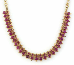 AFJ GOLD Micro Gold Plated Traditional Trendy Necklace For Women And Girls Ruby Gold-plated Plated Copper Necklace