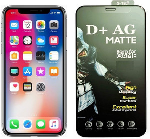 ELEF Edge To Edge Tempered Glass for Apple iPhone XS Max AG Gaming Matte  Black Border Full Screen Covrage 9H Hardness ELEF