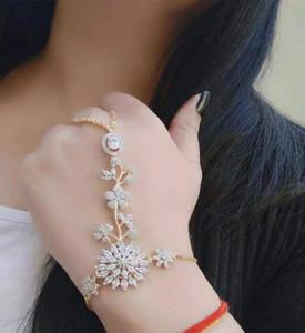 Pihoo Enterprise Alloy Diamond Gold-plated Ring Bracelet