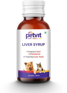 Petvit Liver Syrup with 15 Active Ingredients for Healthy Liver- Dog Supplement For All Age Group - 100ml Pet Health Supplements