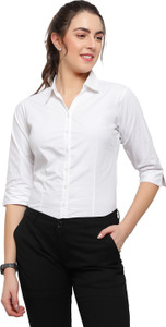 Blue Ronin Women Solid Casual White Shirt