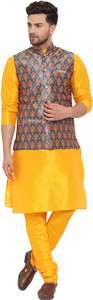 kraft india Men Kurta Churidar Ethnic Jacket Set