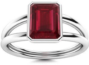 KUNDLI GEMS Stone Ruby Silver Plated Ring