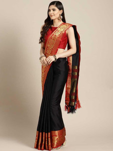 THESIYA FAB Woven Dharmavaram Cotton Silk Saree