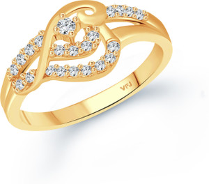 VIGHNAHARTA Vighnaharta Flower Shine CZ Gold Plated Alloy Finger Ring for Women and Girls Alloy Cubic Zirconia, Diamond Gold Plated Ring