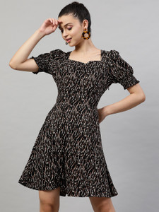 STREET9 Women Peplum Black Knee Length Dress