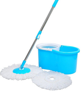 नीमको Spin Bucket Mop with 2 Refills- Super Absorbent Refills for All Type of Floors, 360 Degree Spin Bucket, 180 Degree Bendable Handle, for Perfect Cleaning (Color May Vary) Mop, Mop Refill मॉप, मॉप रीफिल