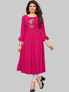 VBUYZ Women Solid Flared Kurta