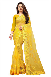 PRAGATI DESIGNER Embroidered Bollywood Net Saree