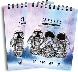 VARIETY A/5 ARTIST SKETCH BOOK 140GSM 50 SHEETS PACK OF 2 Sketch Pad