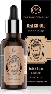 THE MAN COMPANY 100% Natural Smoothening Beard Oil -Argan & Geranium Hair Oil