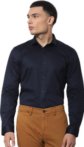 JACK & JONES Men Solid Formal Blue Shirt