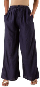 HNV STYLE Regular Fit Women Blue Trousers