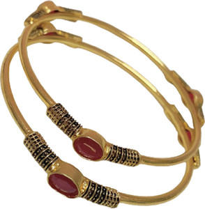 AARTISAI Alloy Ruby Gold-plated Bangle Set