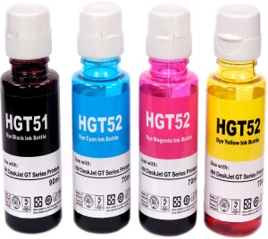 JIMIGO For HP Ink Tank 310,315,319,410,415,419 GT5810,GT5820 Ink Bottle ( 1BLACK+1CYAN+1MAGENTA+1YELLOW) Black + Tri Color Combo Pack Ink Bottle